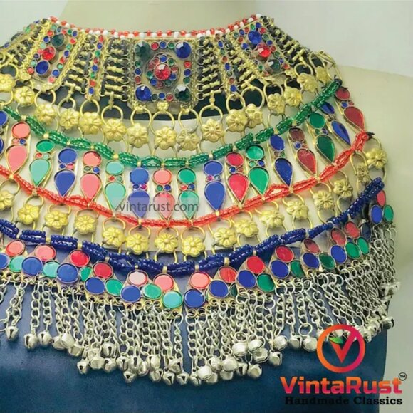 Colorful Choker Necklace, Boho Statement Necklace, Boho Chic Necklace - Picture 7 of 11